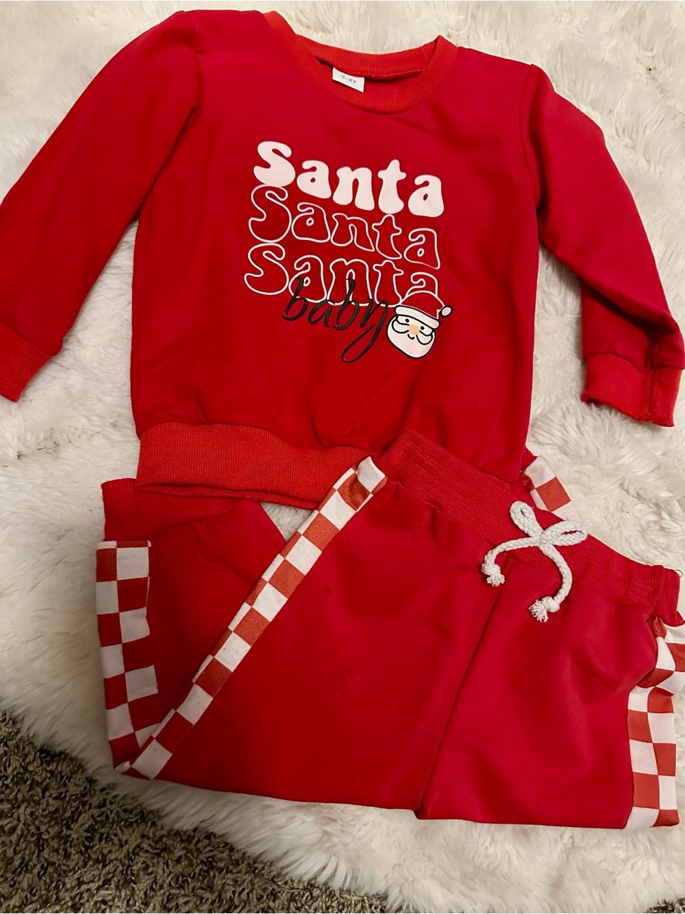 Kids Red 'Santa' Holiday Outfit 18-24M